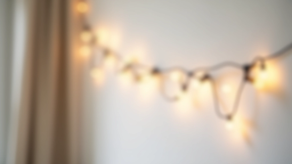Adhesive hook demonstration showing proper placement on different wall surfaces with fairy lights attached