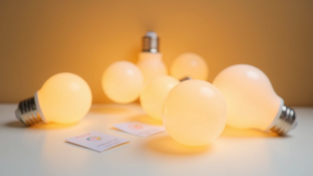 Warm colour temperature light bulb comparison showing different kelvin ratings for home lighting selection